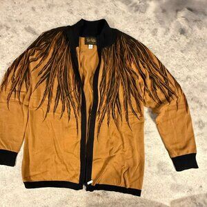 Bob Mackie feather cardigan